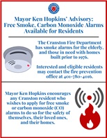 Mayor Ken Hopkins’ Advisory:  Free Smoke, Carbon Monoxide Alarms Available for Residents